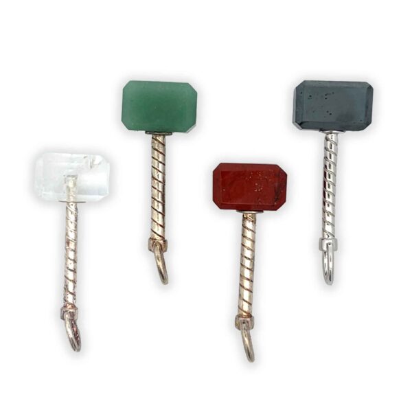 Thorhammer Anhänger aus Edelstein und Silber in verschiedenen Varianten