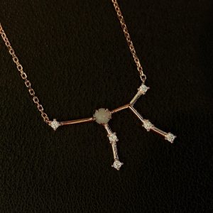 Sternbild Jungfrau Amazonit Silber Anhänger rosé-vergoldet