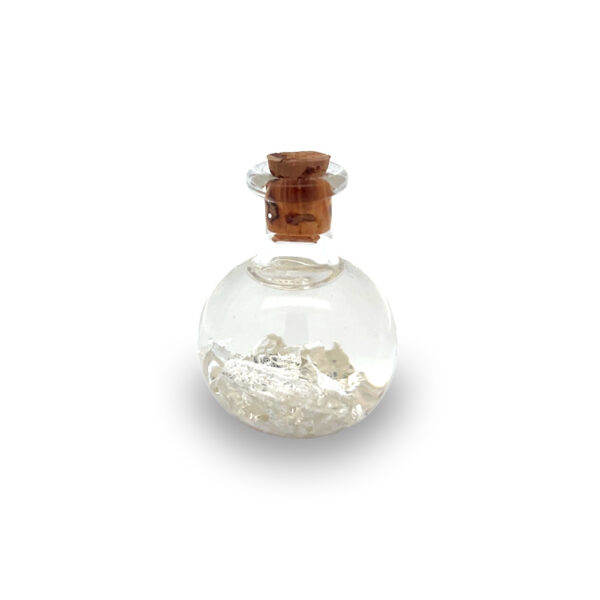 Glas-Fiole mit Silber- & Roséblättchen – Bild 2