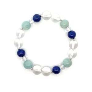 Edelsteinarmband mit Lapislazuli, Aquamarin & Bergkristall