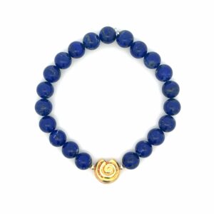 Edelsteinarmband aus Lapislazuli mit vergoldetem Silberelement