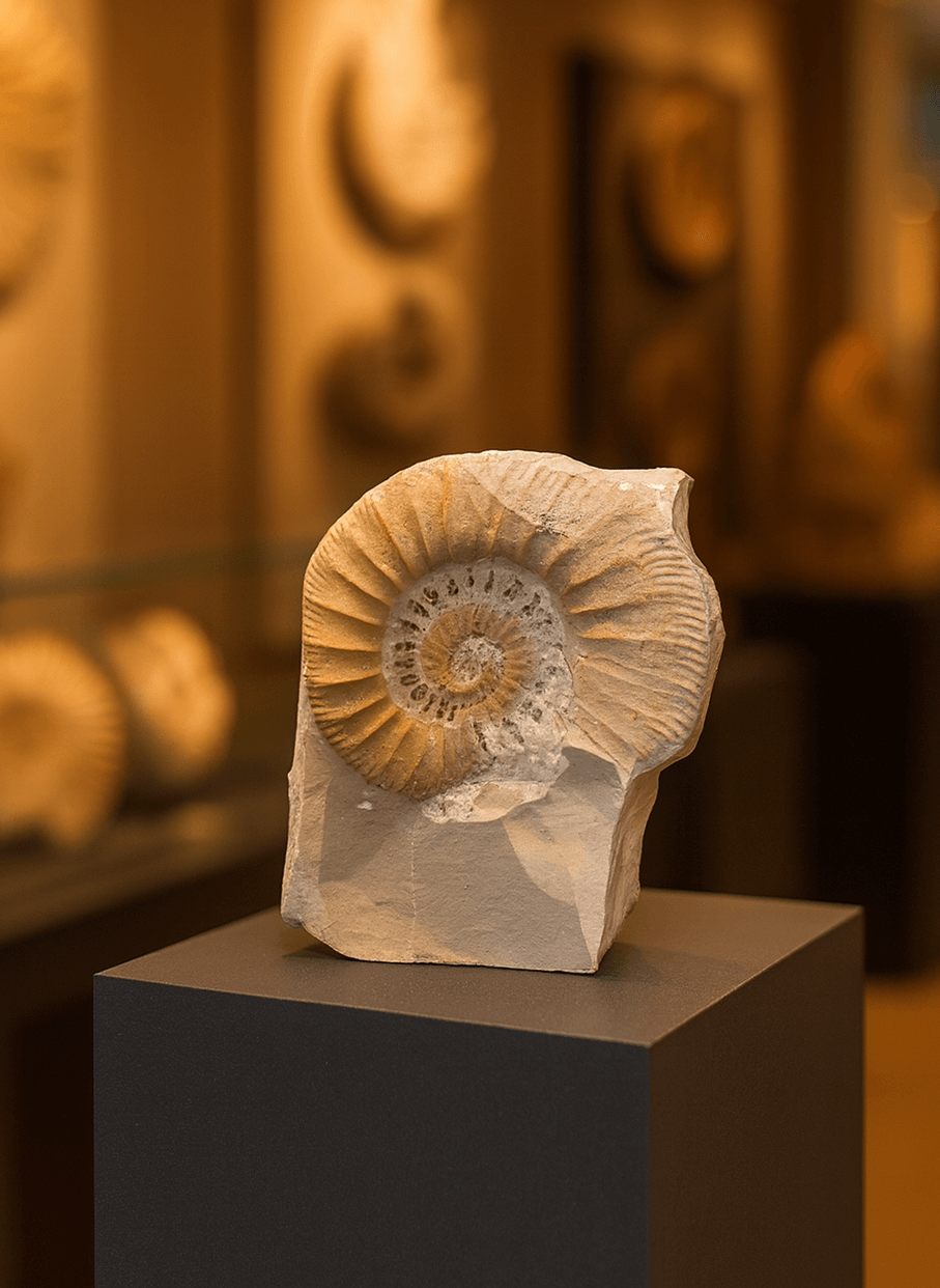 Ammonit aus dem Weißjura, 180 Mio. Jahre alt, Fossil aus Gräfenhausen, Deutschland