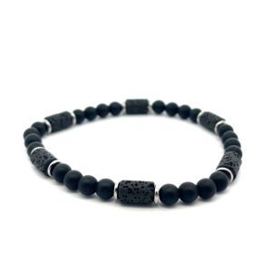 Onyx-Lava Armband (elastisch)