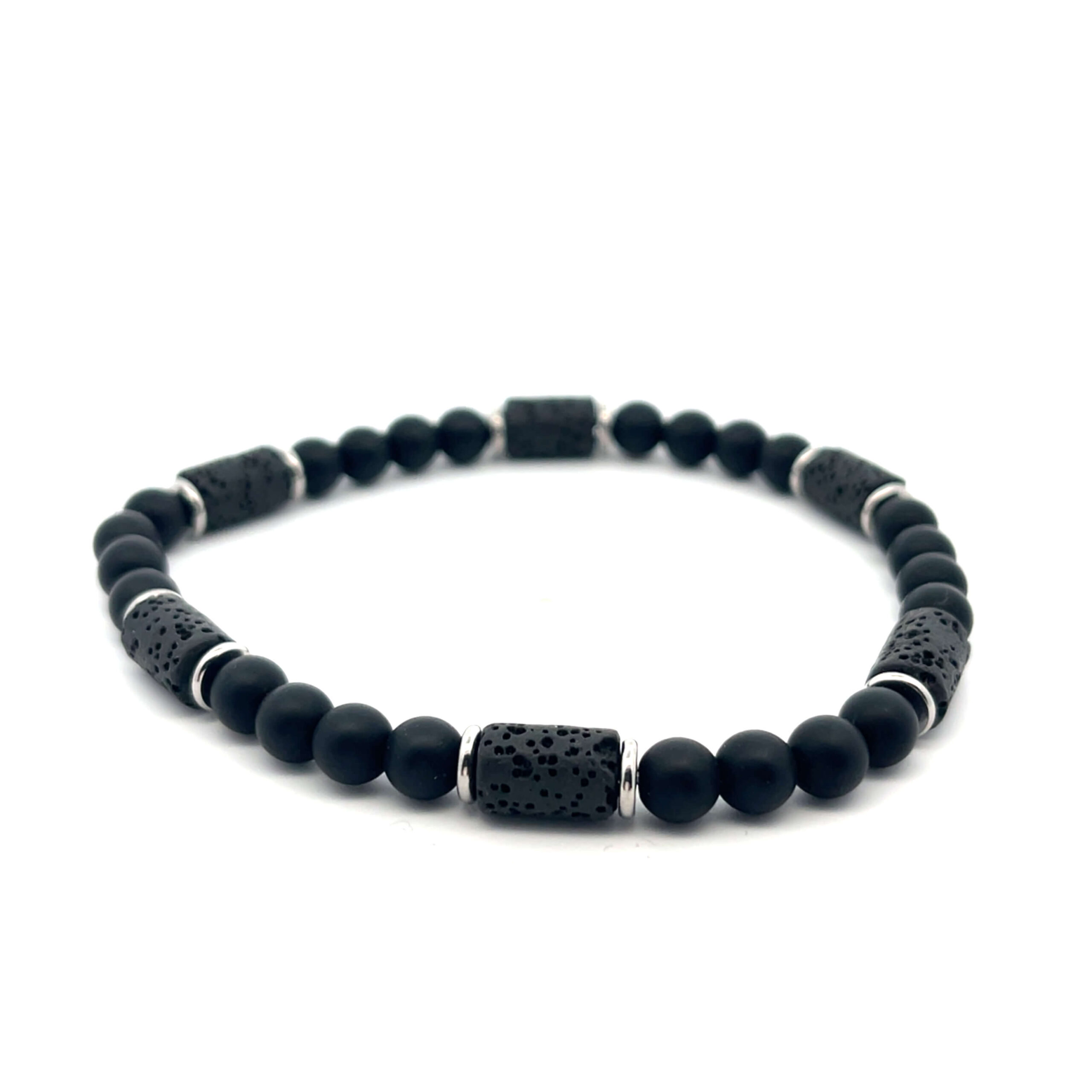 Onyx-Lava Armband (elastisch)