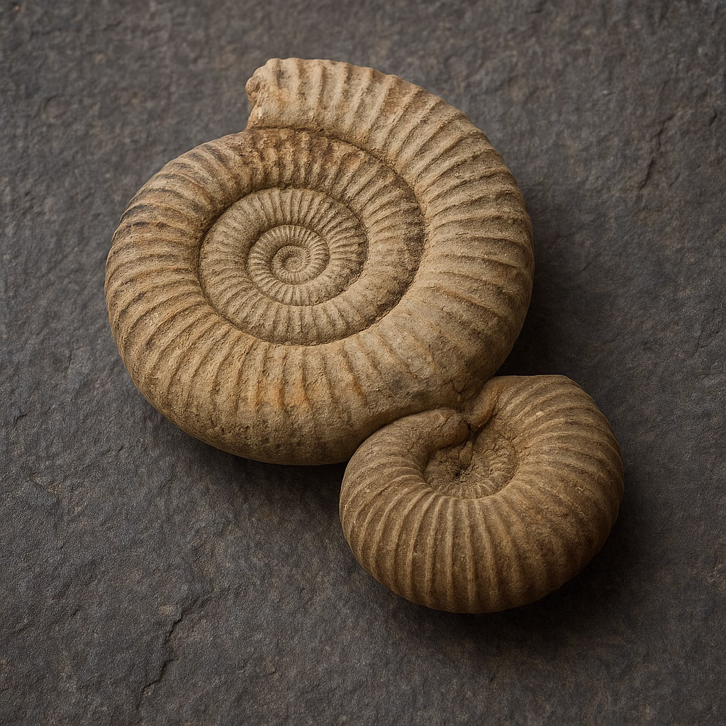 Weiß Jura Ammoniten aus Gräfenhausen, Deutschland – Fossilien in verschiedenen Größen