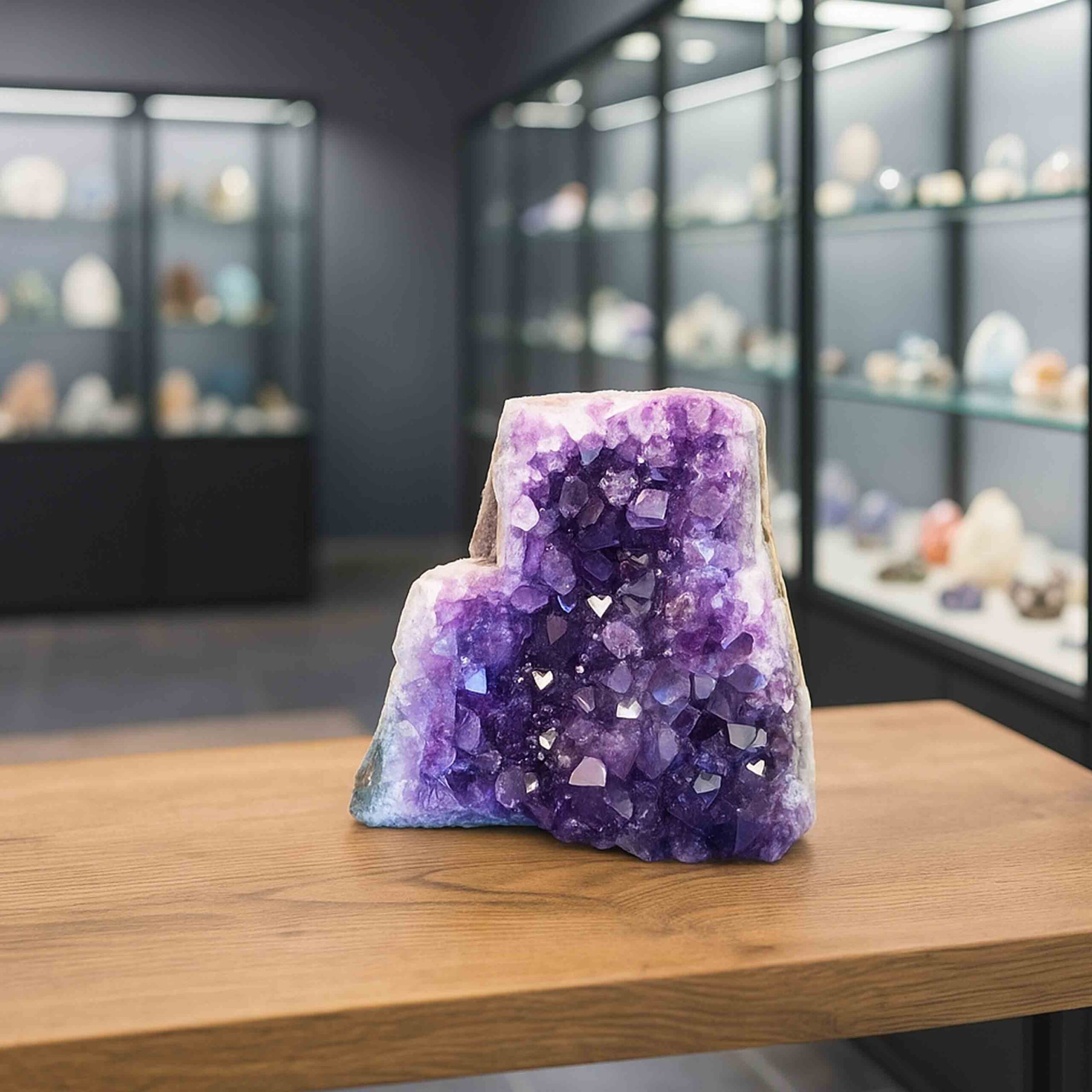 Amethystdruse aus Brasilien – violette Kristalle, natürliche Drusenform