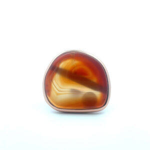 Karneol Ring Silber rosévergoldet – großer Edelsteinring aus 925er Sterling Silber, verstellbar.