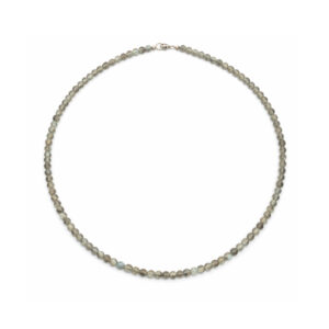 Labradorit Halskette – zarte Perlenkette mit 4 mm Perlen und Sterlingsilber Verschluss.
