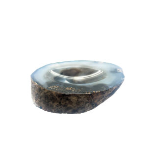 Achat Dekoschale – runde Naturstein Schale ca. 11 cm Durchmesser mit natürlicher Maserung.