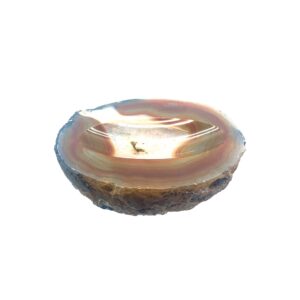 Achat Dekoschale – runde Naturstein Schale ca. 12 cm Durchmesser mit natürlicher Maserung.